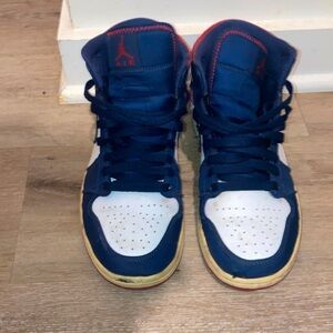 Air Jordan Blue and White Sneakers